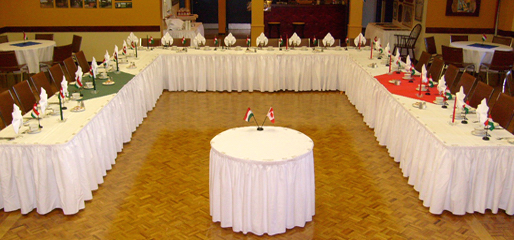 U arrangement with tables set